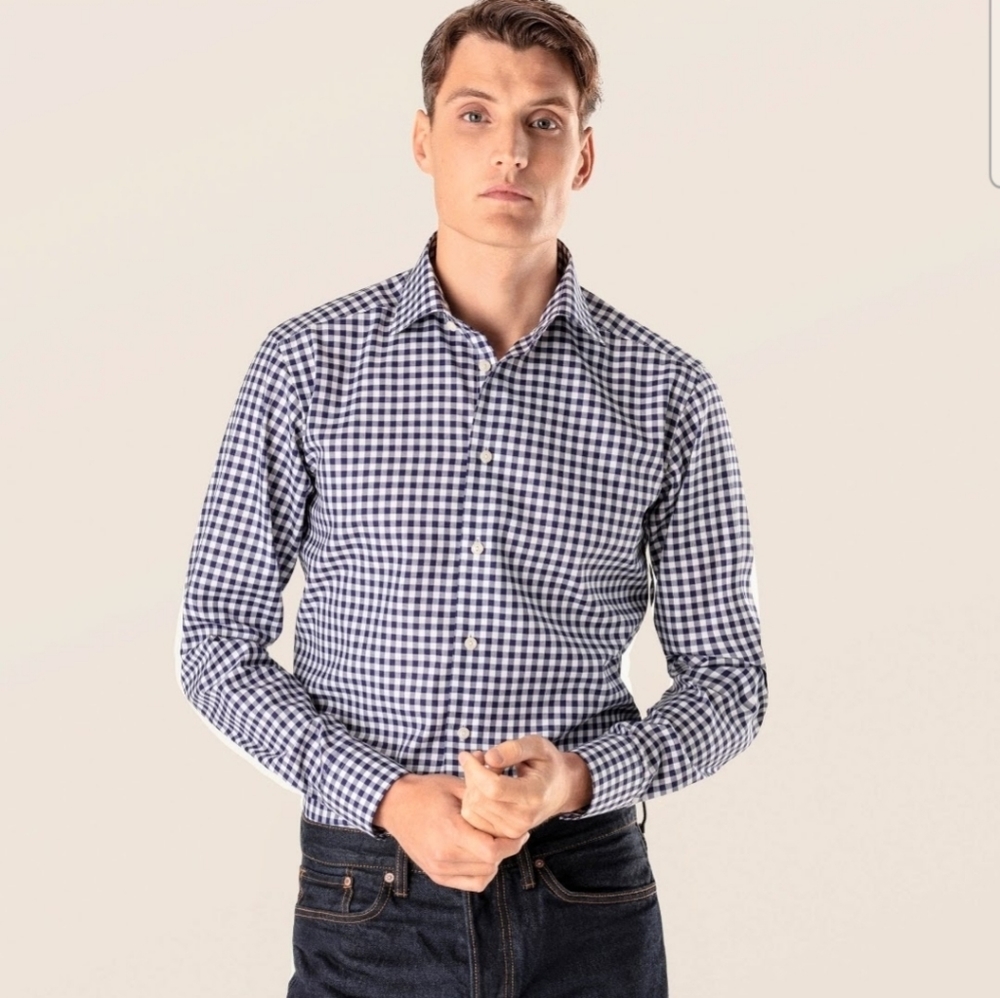 ETON GINGHAM DRESS SHIRT